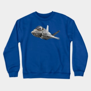 Cartoon Military Stealth Jet Fighter Plane Crewneck Sweatshirt